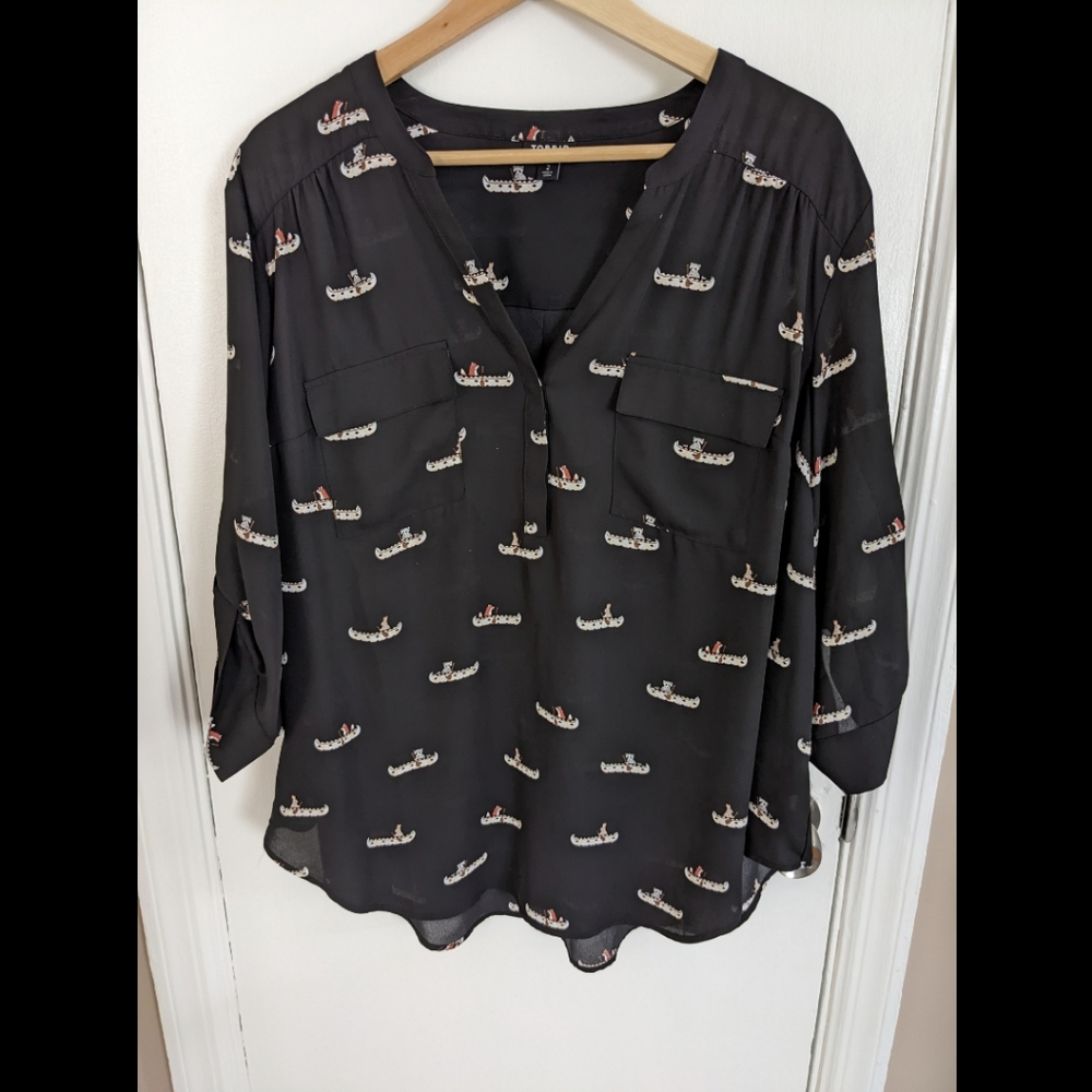 Torrid animal print Harper blouse